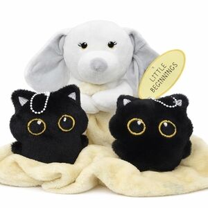 Black and White Cat Plush Duo